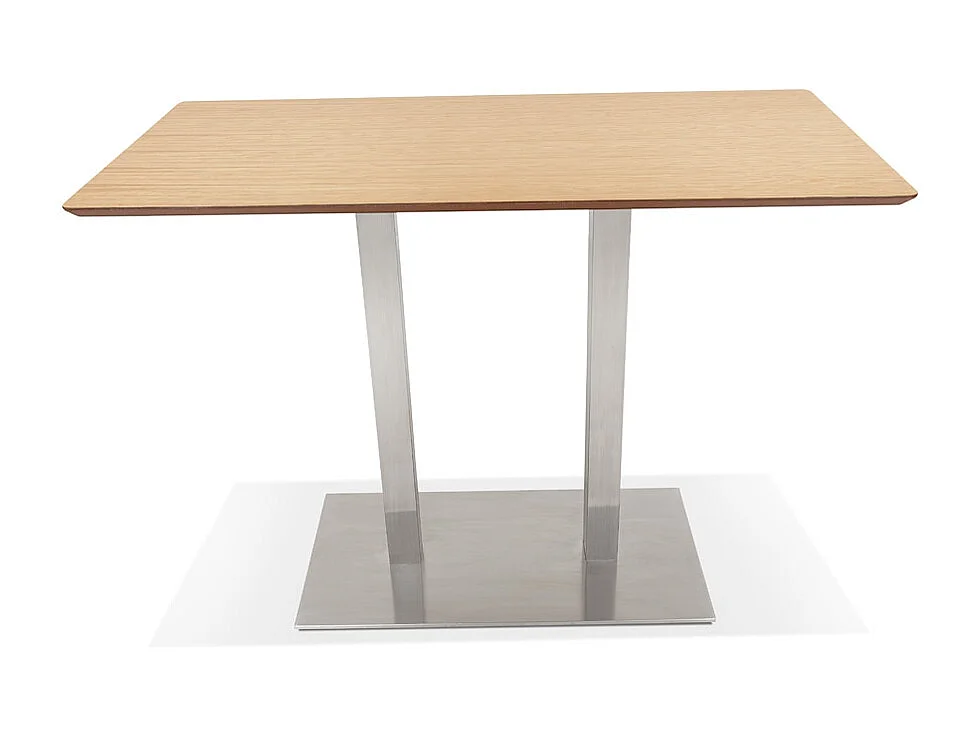 Table Haute Mange-Debout "Pansy" 150cm Naturel & Argent