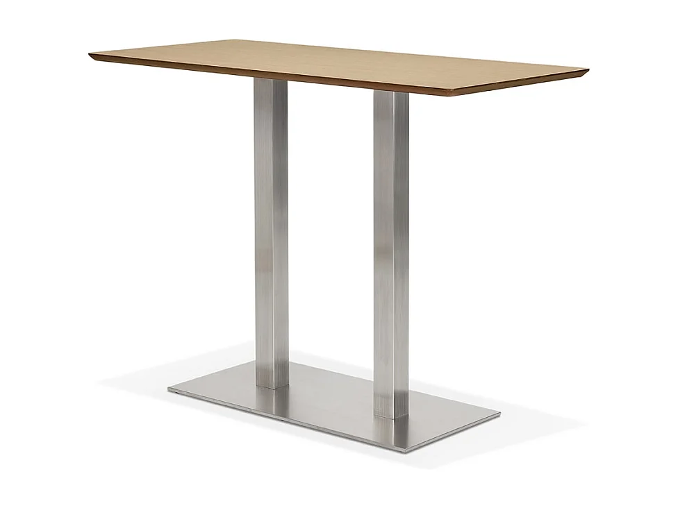 Table Haute Mange-Debout "Pansy" 150cm Naturel & Argent