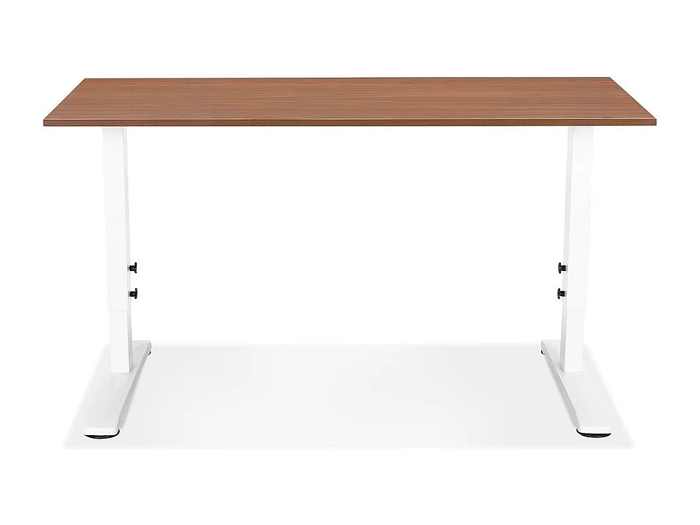 Bureau Hauteur Réglable "Mathew" 140cm Blanc & Noyer