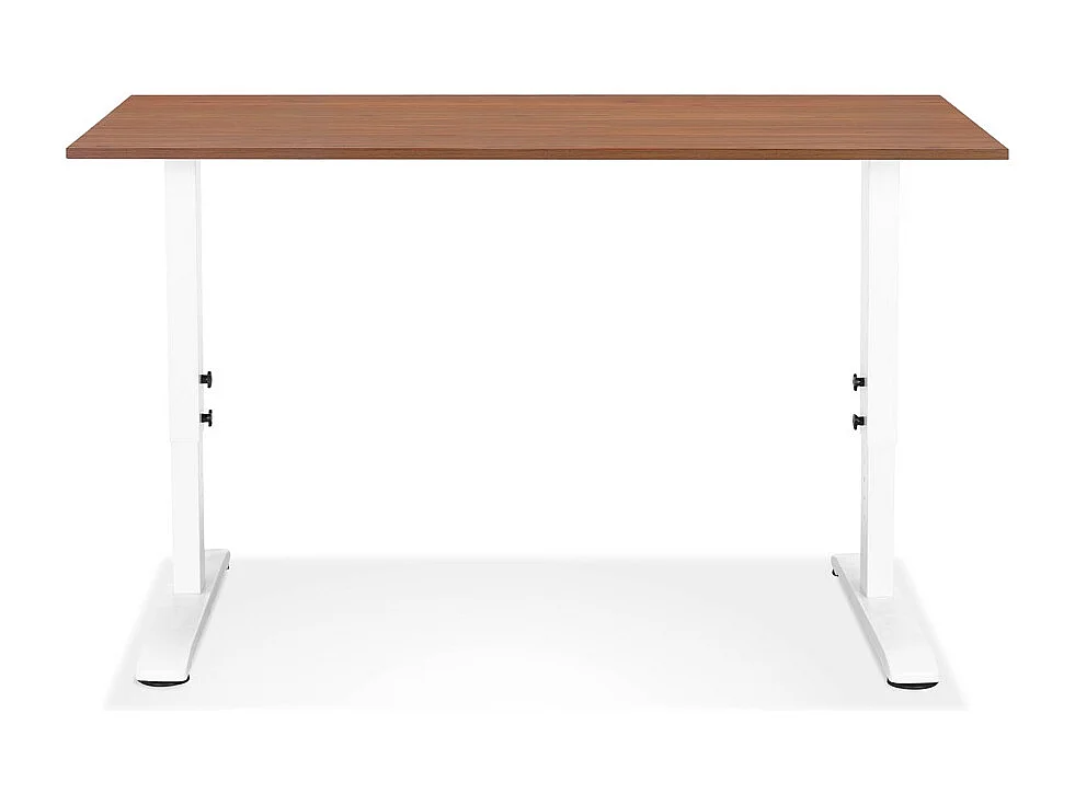 Bureau Hauteur Réglable "Mathew" 140cm Blanc & Noyer