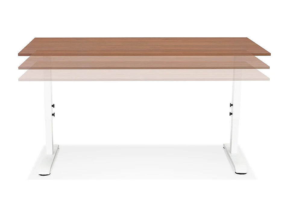 Bureau Hauteur Réglable "Mathew" 140cm Blanc & Noyer