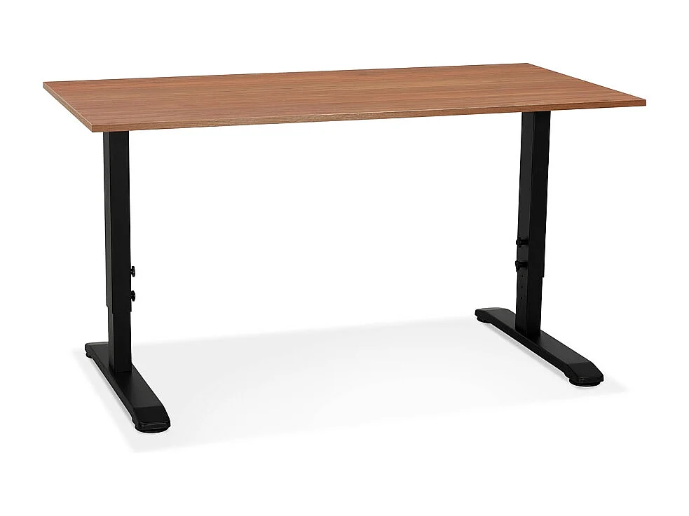 Bureau Hauteur Réglable "Mathew" 140cm Noir & Noyer