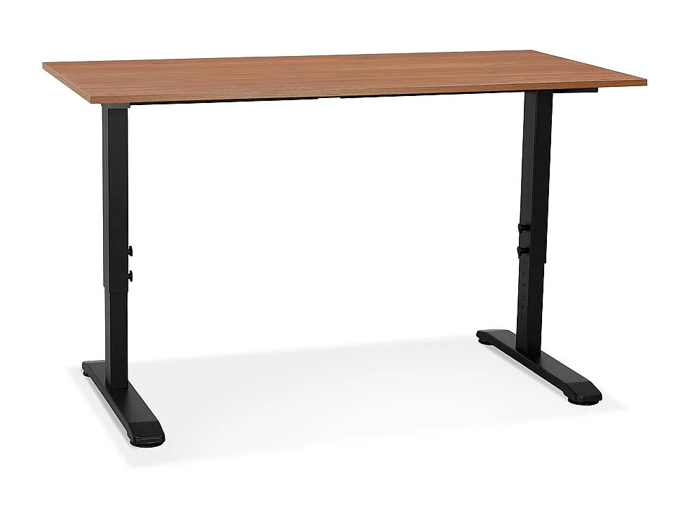 Bureau Hauteur Réglable "Mathew" 140cm Noir & Noyer