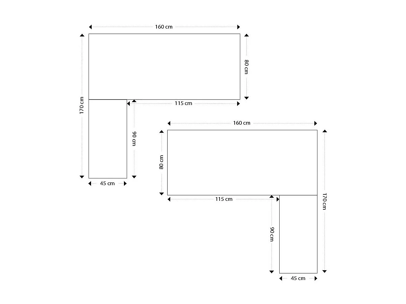 Designer-Eckschreibtisch - XLINE - beige - 170x160x74 cm