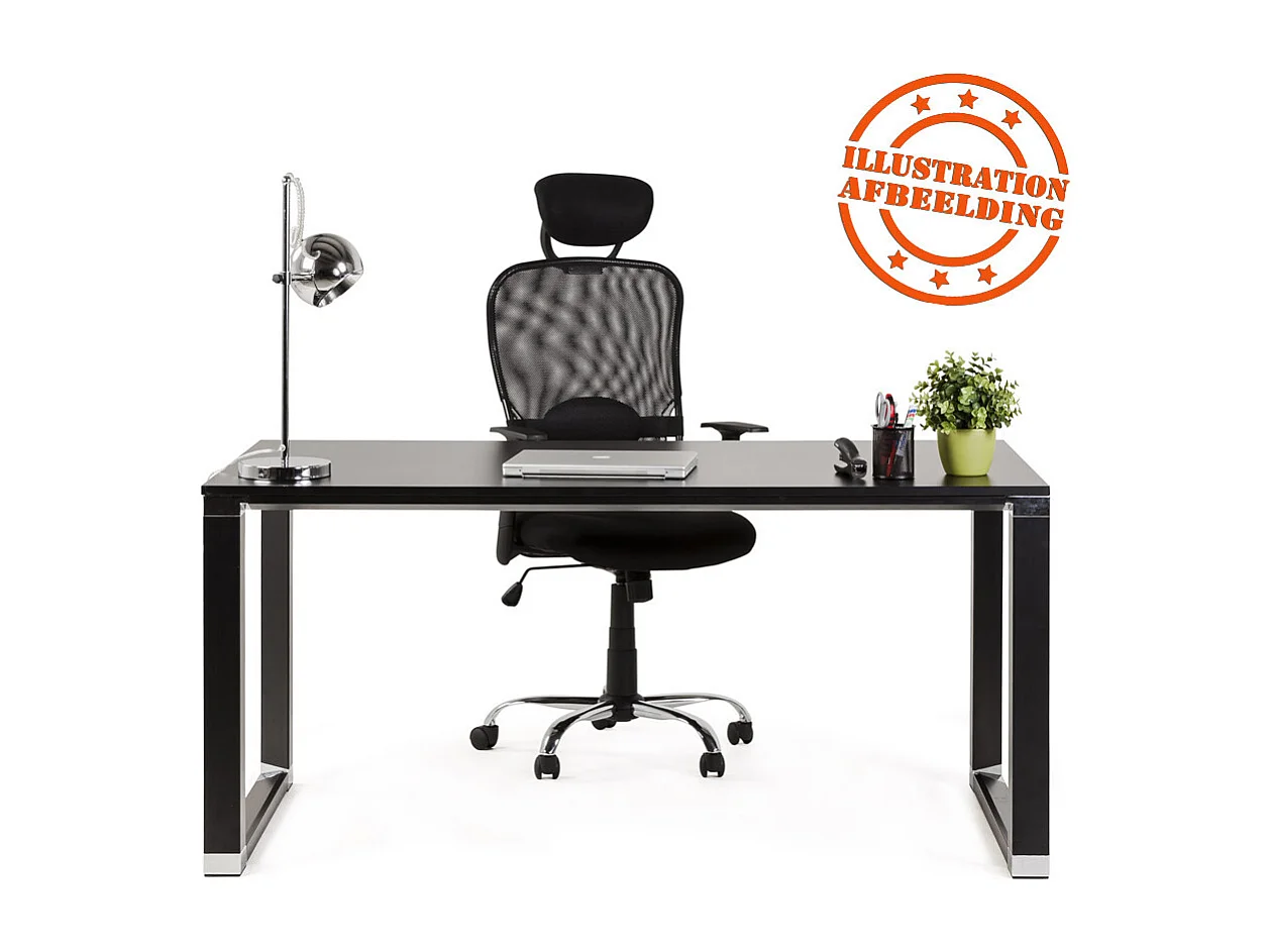 Gerader Designer-Schreibtisch - XLINE - zwart - 160x80x74 cm