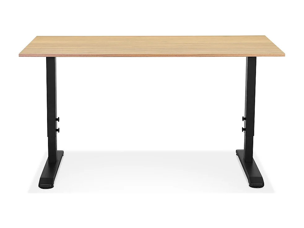 Bureau Hauteur Réglable "Mathew" 140cm Noir & Naturel