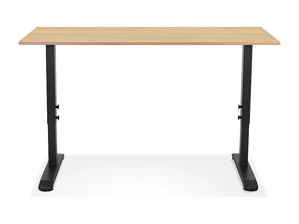 Bureau Hauteur Réglable "Mathew" 140cm Noir & Naturel