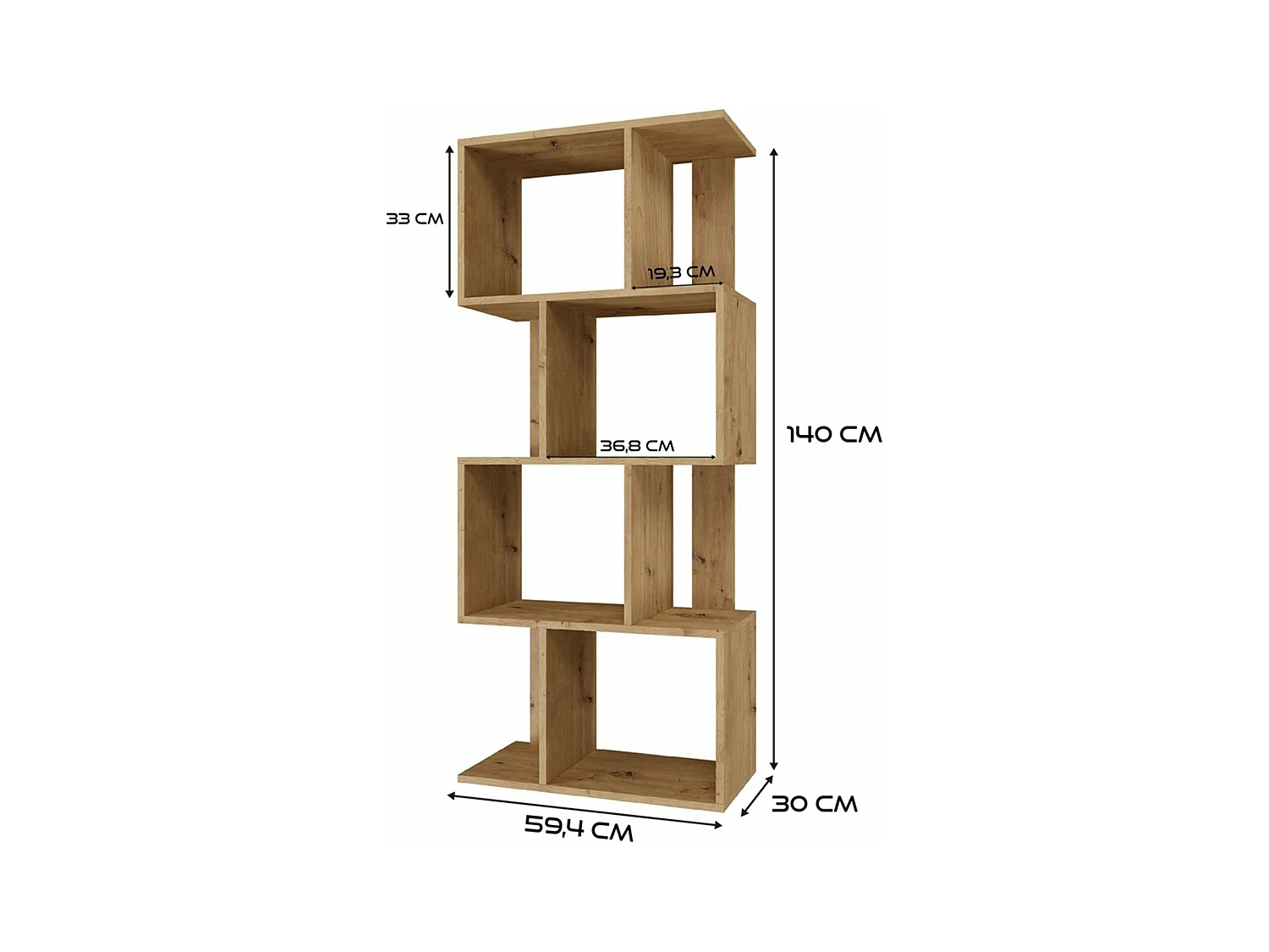 Étagère murale - chêne artisanal - 60 cm - FIESTA