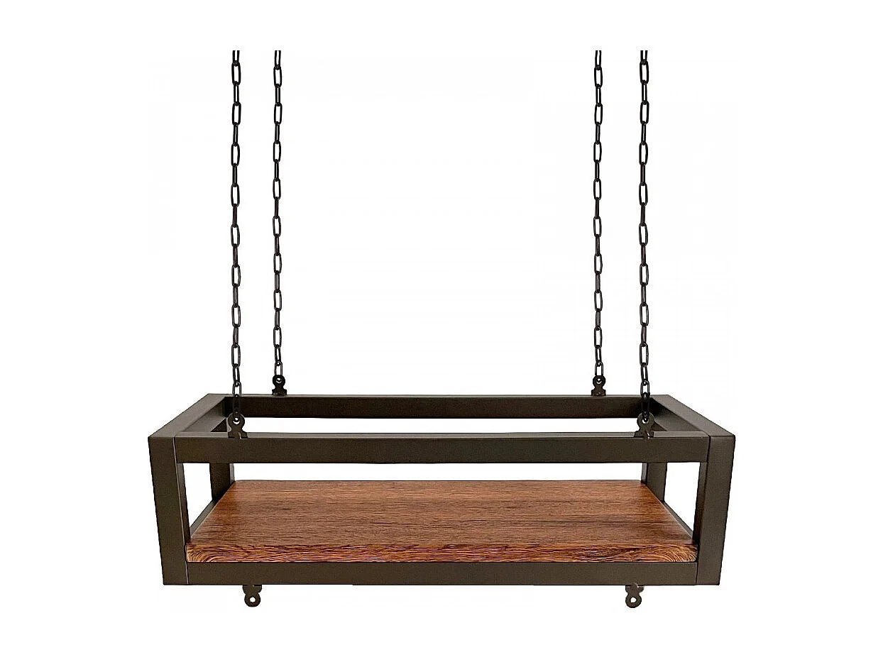 Etagère suspendue au plafond FLOWERS MARRON longueur 55 cm avec chaînes pour jardin vertical fleurs par Yelloo