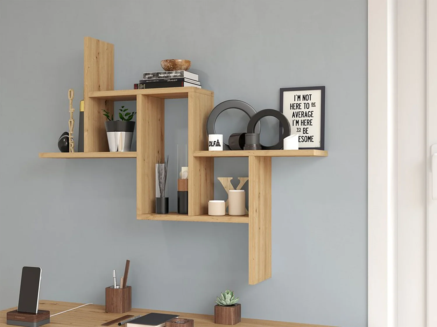 Wandregal - Artisan Eiche - 90 cm - FIESTA