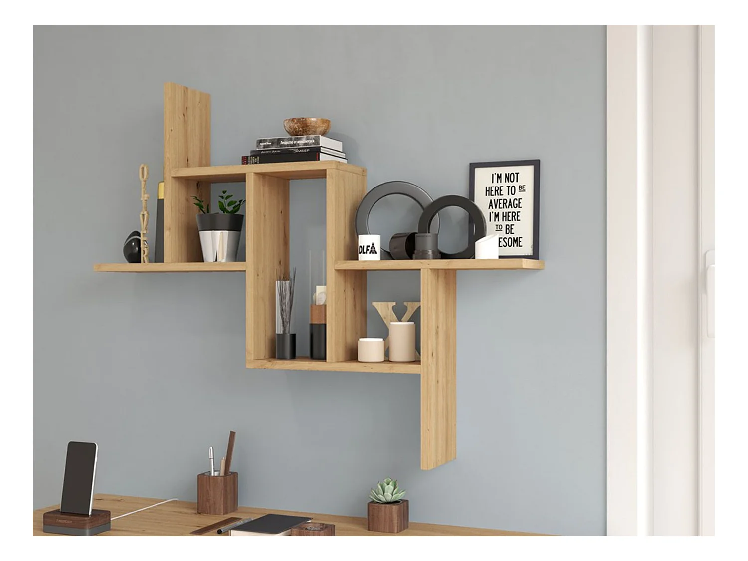 Wandregal - Artisan Eiche - 90 cm - FIESTA