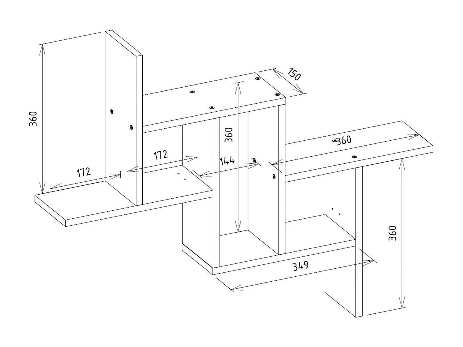 Étagère murale - chêne de Sonoma - 90 cm - FIESTA