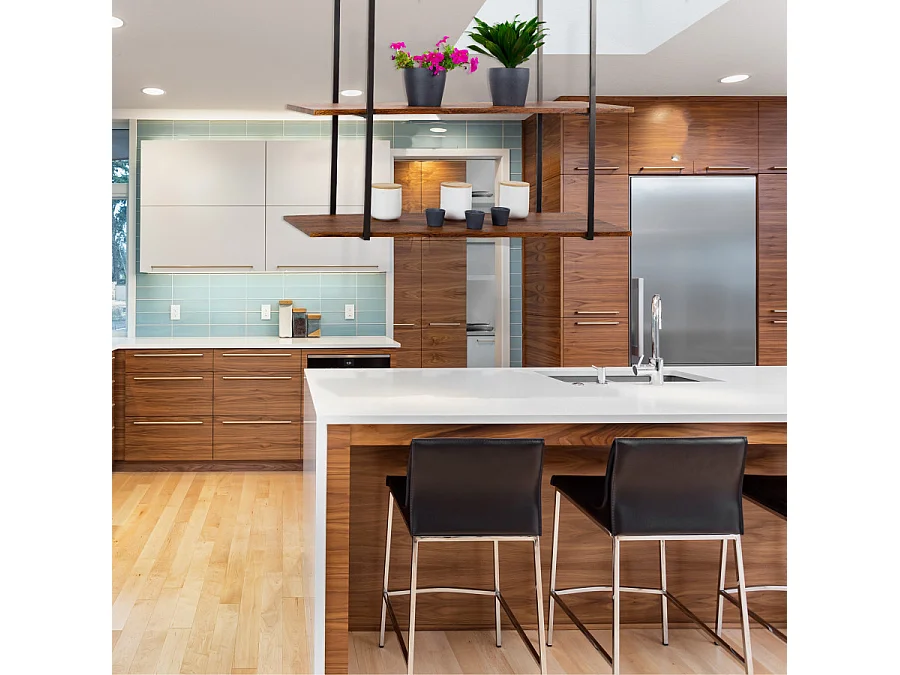 Etagère BAR SHELF 115 cm MARRON avec 2 étagères pour verres et bouteilles par Yelloo