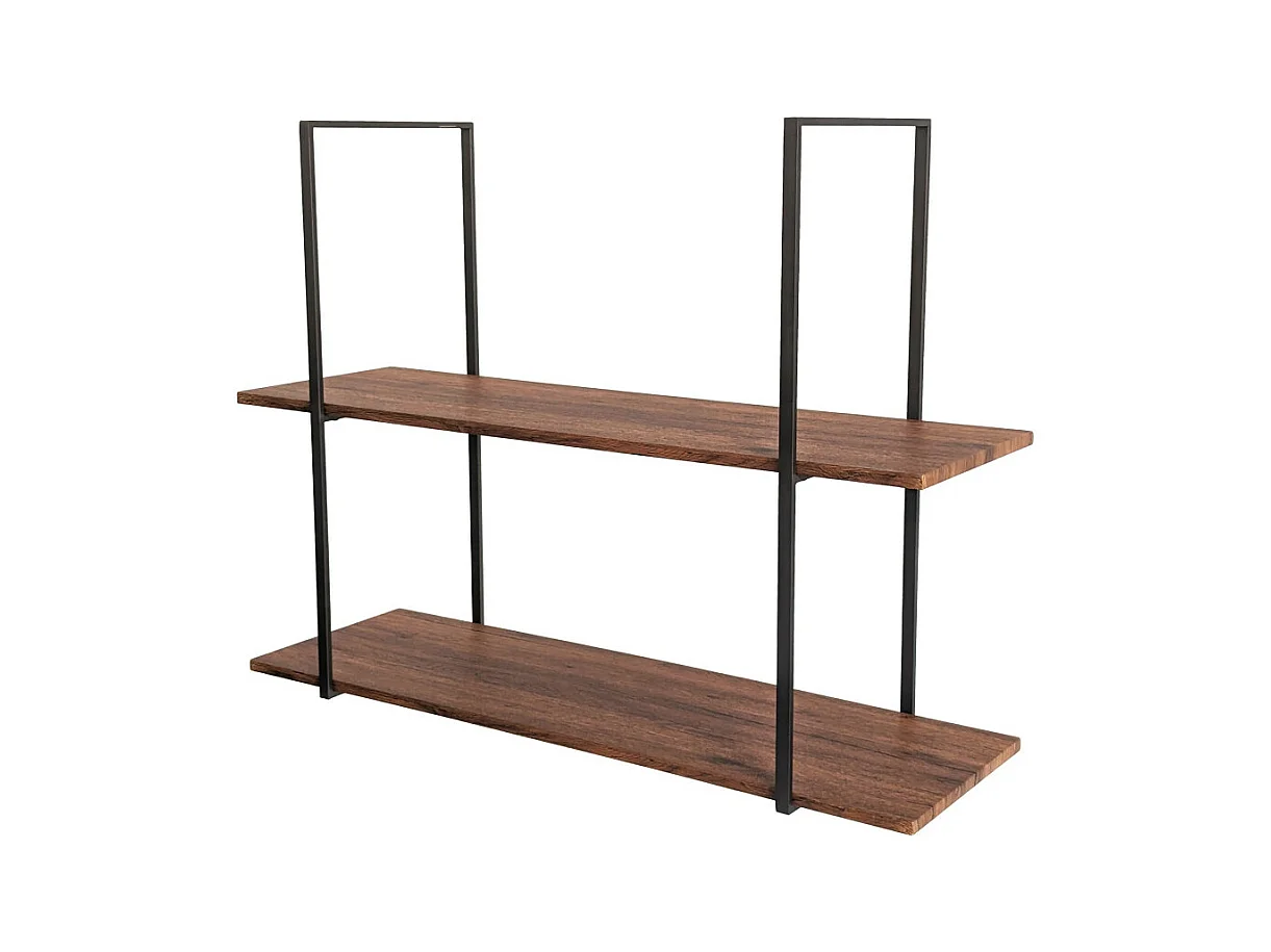 Etagère BAR SHELF 115 cm MARRON avec 2 étagères pour verres et bouteilles par Yelloo