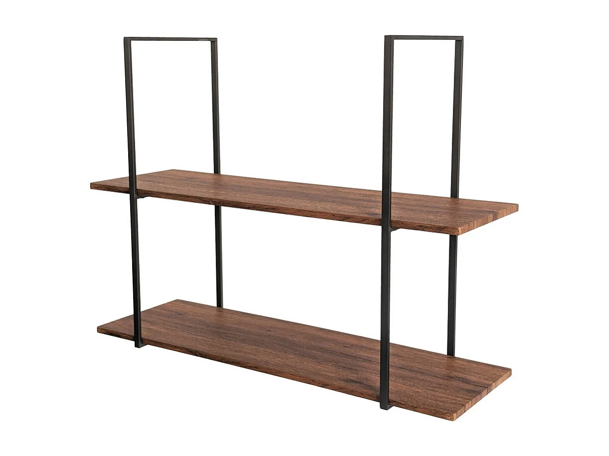 Etagère BAR SHELF 115 cm MARRON avec 2 étagères pour verres et bouteilles par Yelloo