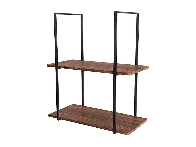 Mensola BAR SHELF 75 cm MARRONE con 2 ripiani porta bicchieri e bottiglie by Yelloo