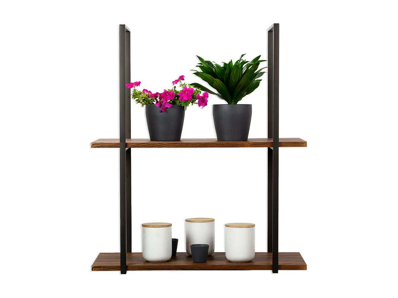 Etagère BAR SHELF 75 cm MARRON avec 2 étagères pour verres et bouteilles par Yelloo