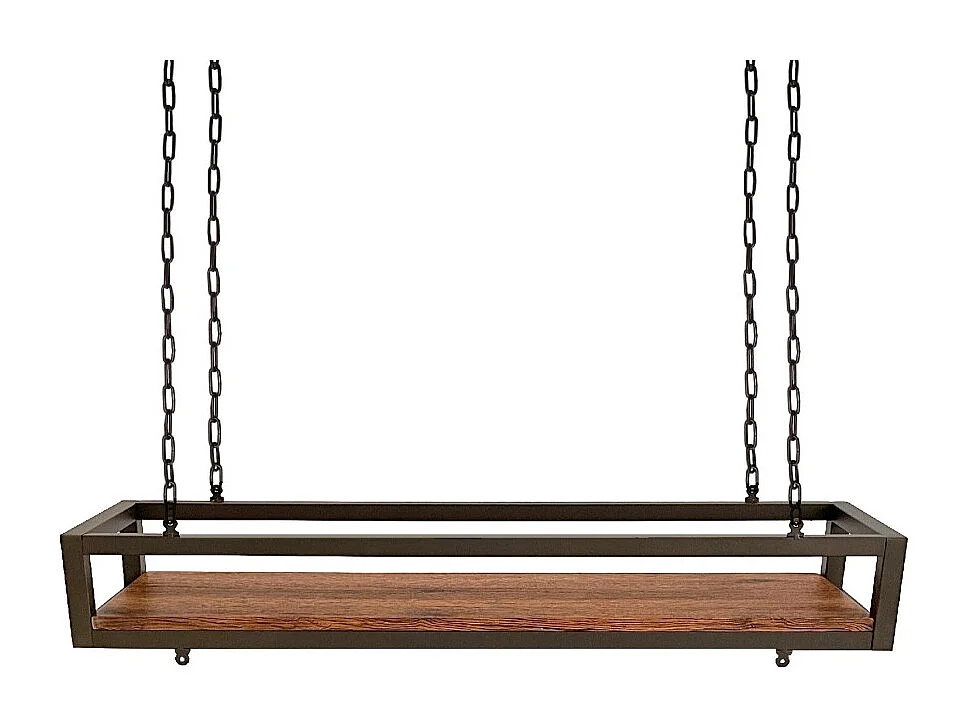 Etagère suspendue au plafond FLOWERS MARRON longueur 115 cm avec chaînes pour jardin vertical fleurs par Yelloo