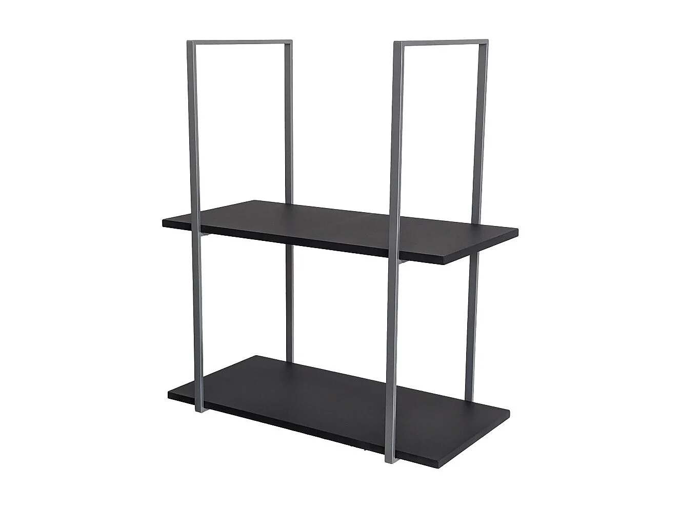 Etagère BAR SHELF 75 cm GRIS NOIR avec 2 étagères pour verres et bouteilles par Yelloo