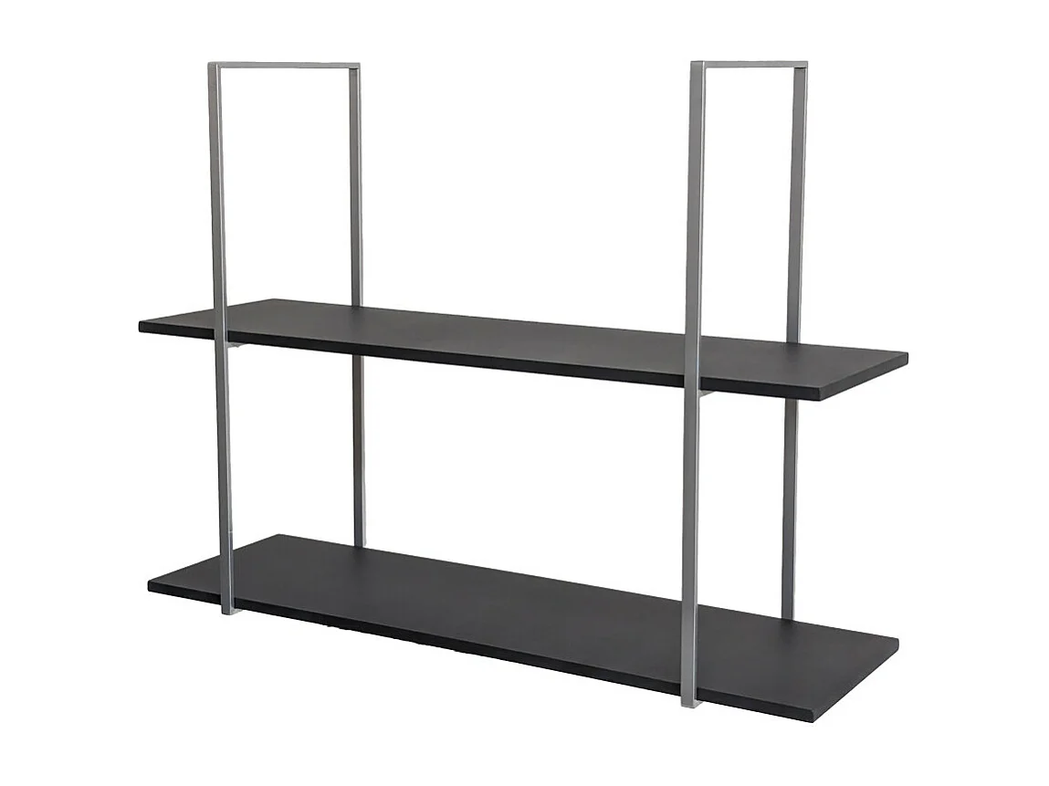 BAR SHELF regal 115 cm GRAU SCHWARZ mit 2 Ablagen für gläser und flaschen von Yelloo