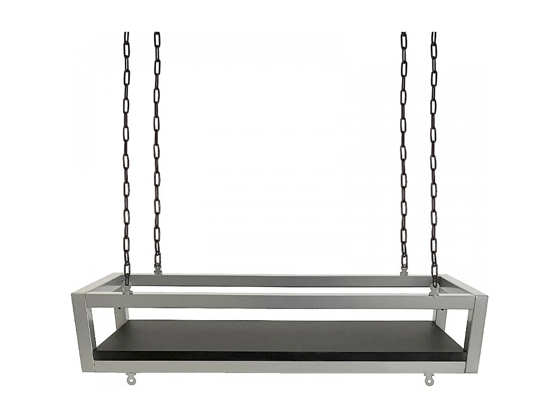 Etagère FLOWERS suspendue au plafond GRIS NOIR longueur 75 cm avec chaines pour jardin vertical fleurs par Yelloo