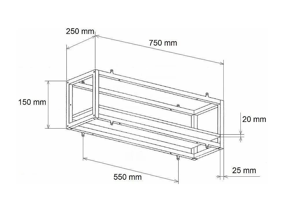 Etagère FLOWERS suspendue au plafond GRIS NOIR longueur 75 cm avec chaines pour jardin vertical fleurs par Yelloo