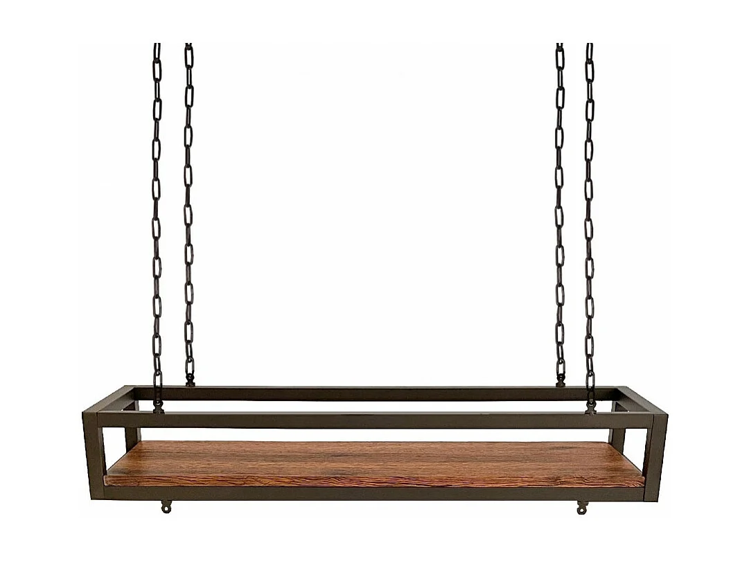 Etagère suspendue au plafond FLOWERS MARRON longueur 95 cm avec chaînes pour jardin vertical fleurs par Yelloo