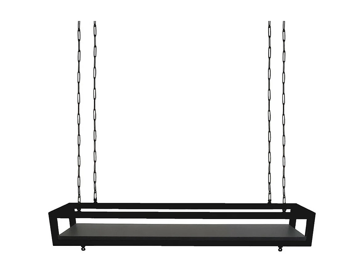 Mensola FLOWERS sospesa a soffitto NERA lunghezza 115 cm con catene per fiori giardino verticale by Yelloo