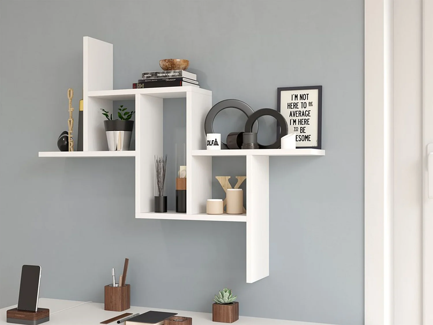 Étagère murale - blanc - 90 cm - FIESTA