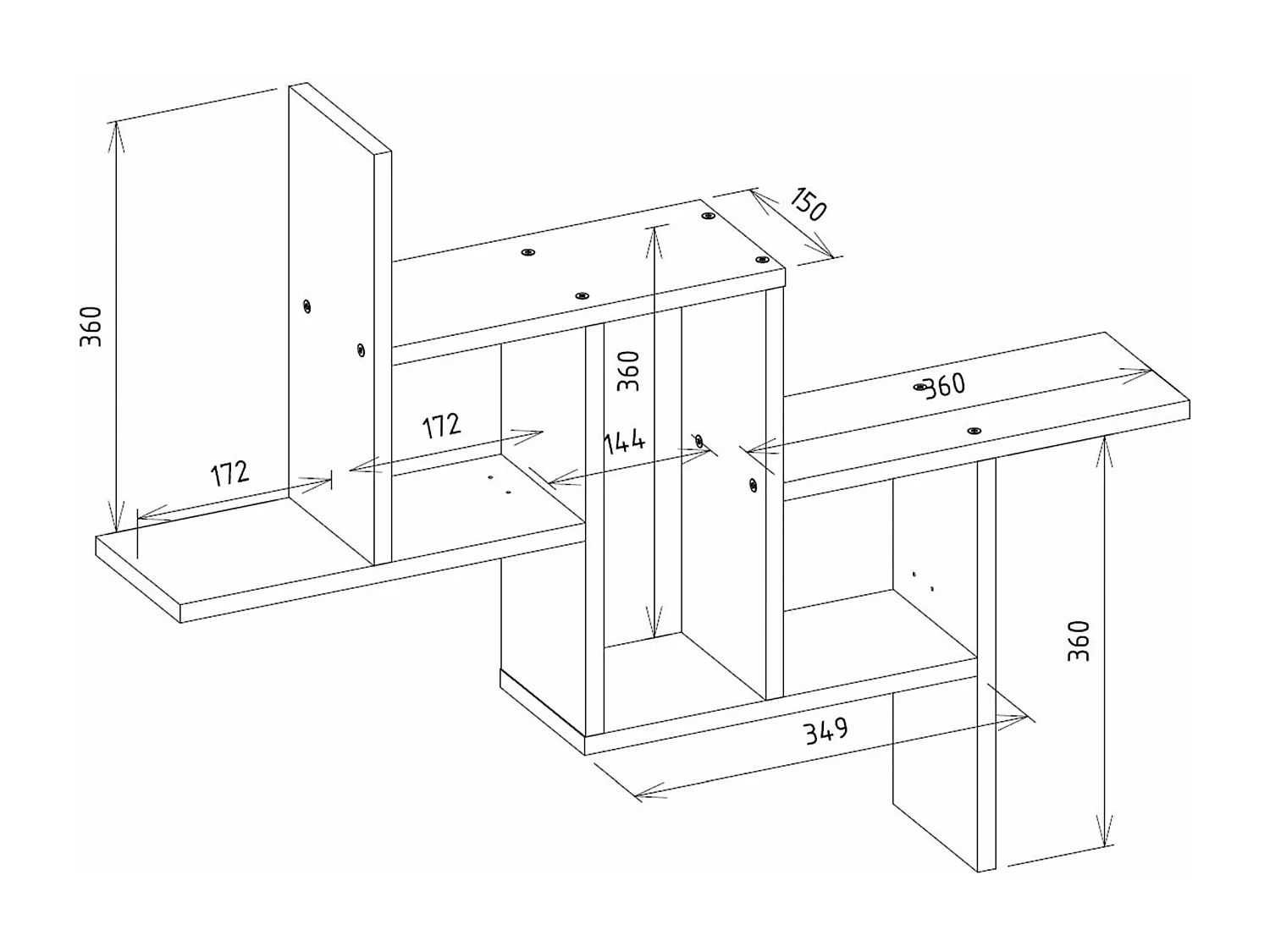 Étagère murale - blanc - 90 cm - FIESTA