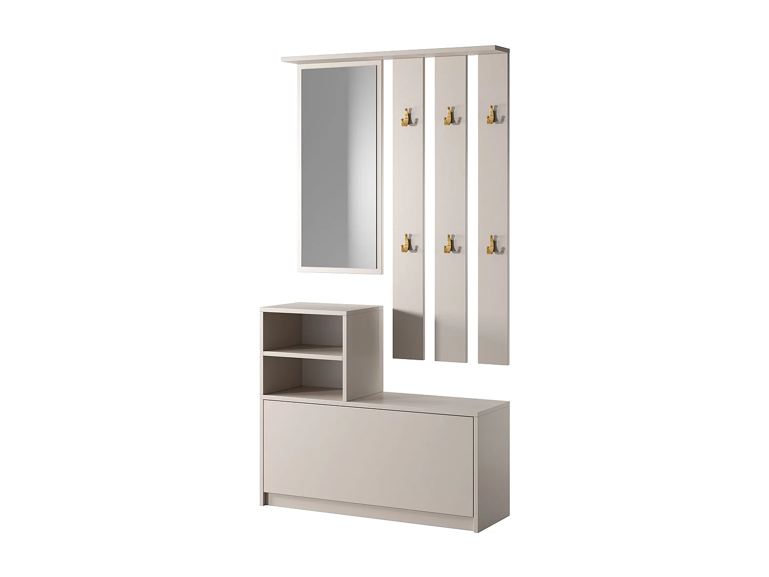 Ensemble d'entrée avec miroir - 85 cm - cachemire - YESFIR