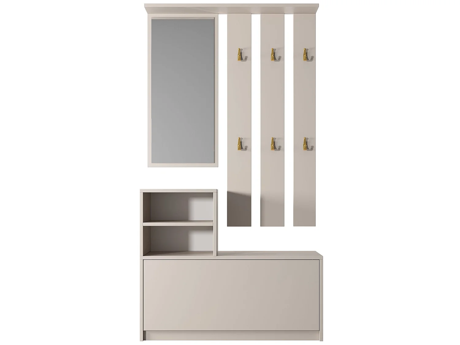 Entreeset met spiegel - 85 cm - kasjmier - YESFIR