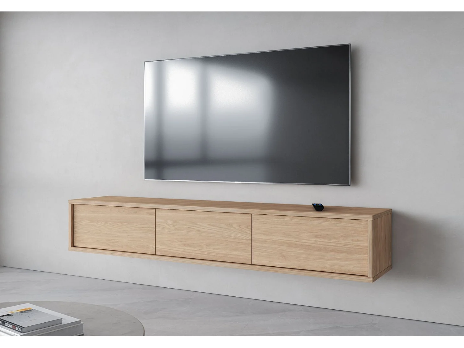 Meuble TV 3 portes - 180 cm - chêne huilé - MODDERN