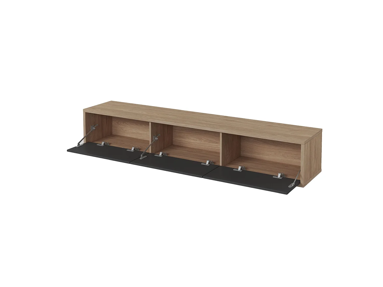 Meuble TV 3 portes - 180 cm - chêne huilé/anthracite - MODDERN