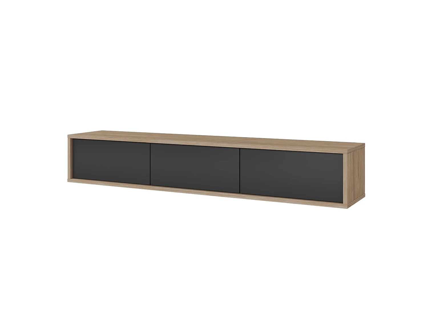 Meuble TV 3 portes - 180 cm - chêne huilé/anthracite - MODDERN