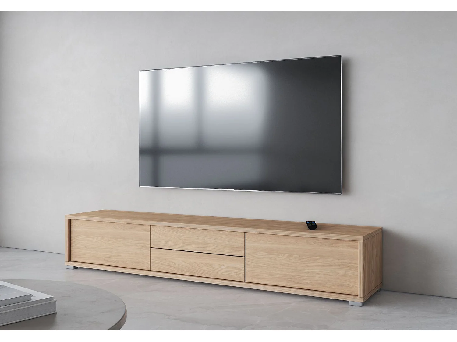 TV-meubel met 2 lades - 180 cm - geolied eiken - MODDERN