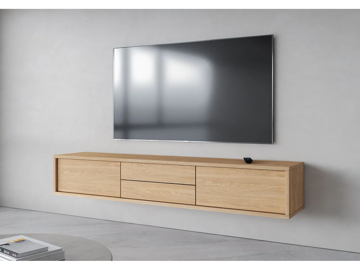 TV-meubel met 2 lades - 180 cm - geolied eiken - MODDERN