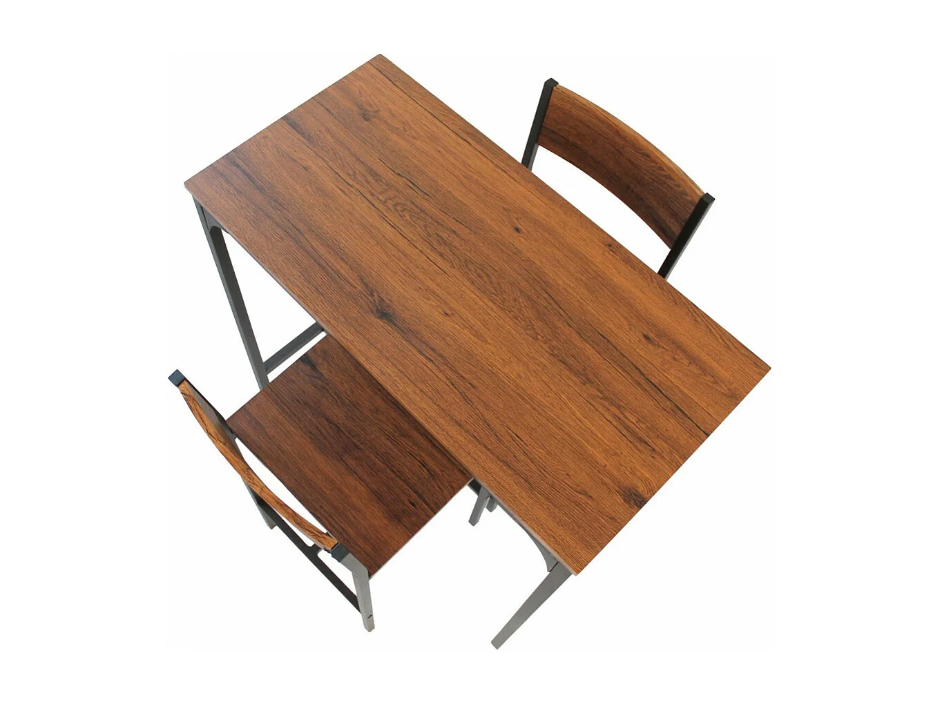 Lot de table de bar et 2 tabourets en noyer marron mod. VENICE par Yelloo