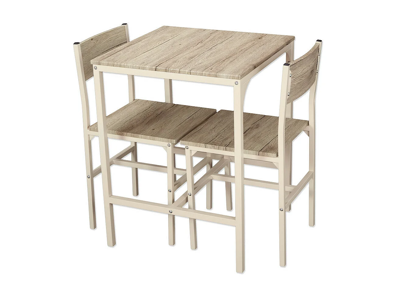 Set Tavolo Bar Con 2 Sedie colore beige e rovere chiaro mod. PORTOFINO by Yelloo