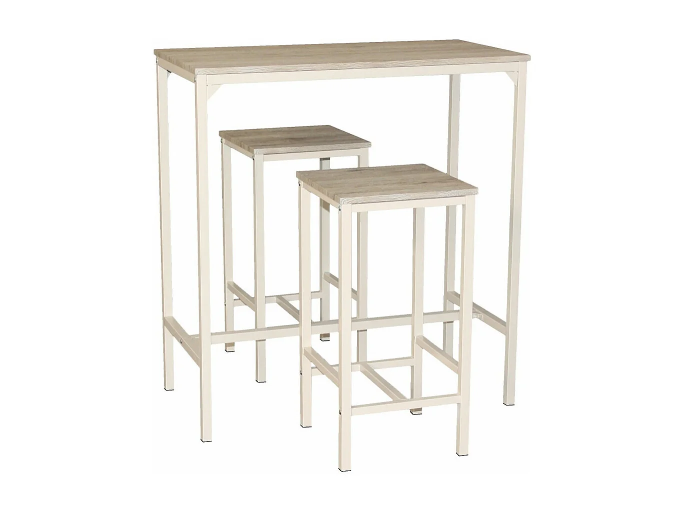 Lot de table avec 2 tabourets en chêne beige mod. BRASIL par Yelloo