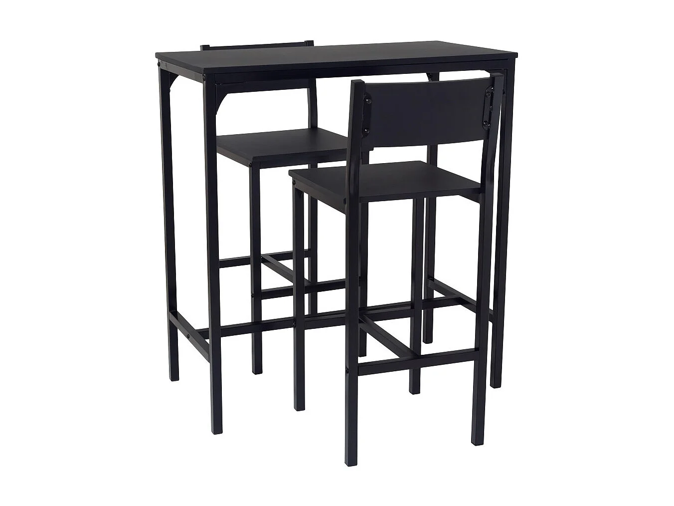 Lot de table de bar avec 2 tabourets couleur noire mod. LIGNANO par Yelloo