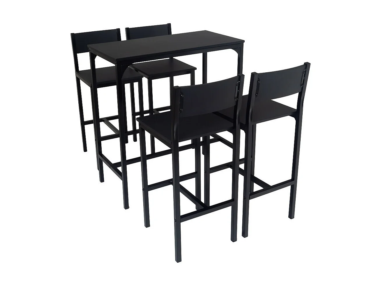 Set Tavolo bar con 4 Sgabelli nero mod. LIGNANO by Yelloo