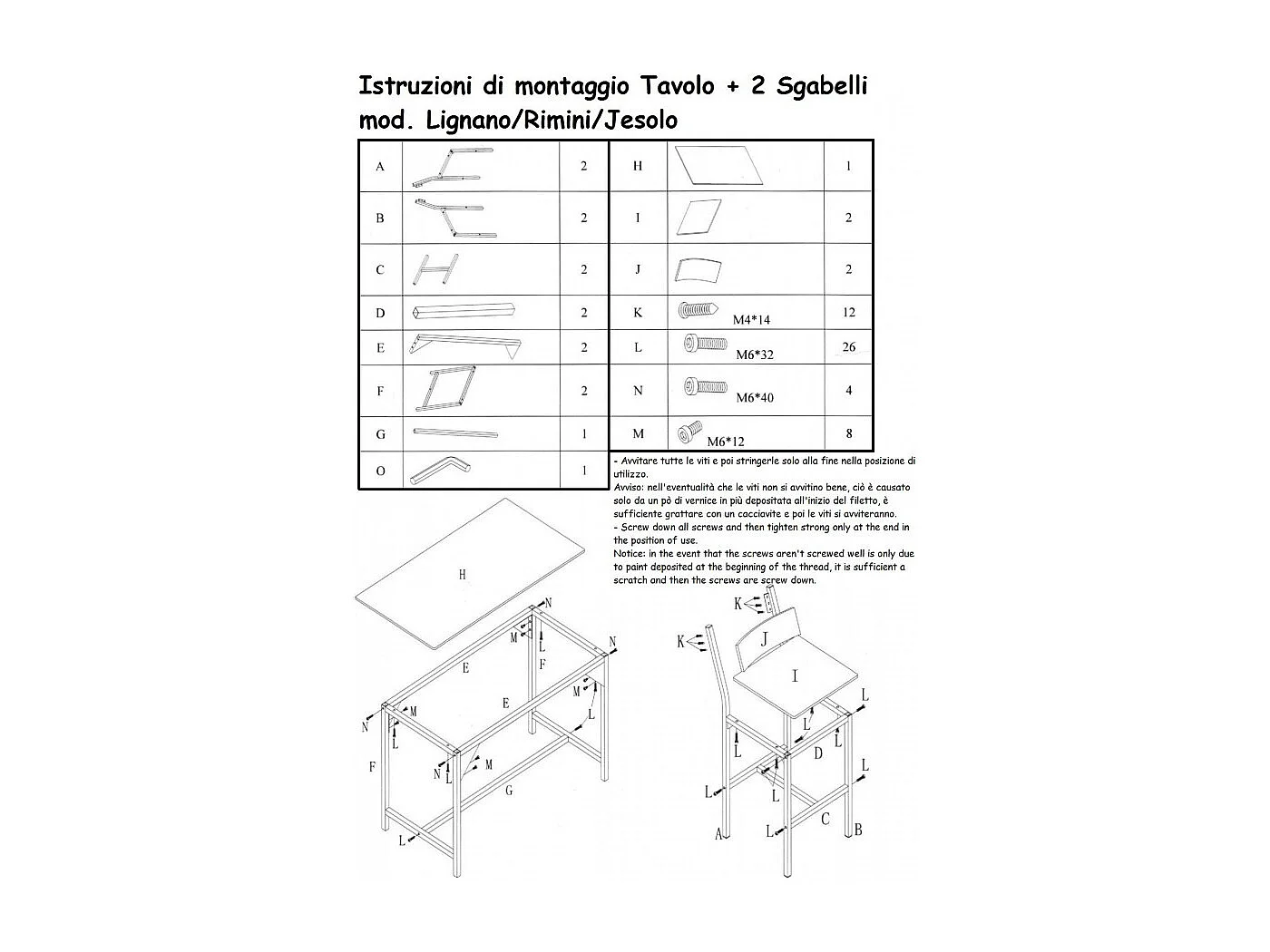 Lot table de bar et 4 tabourets en noyer marron mod. VENICE par Yelloo