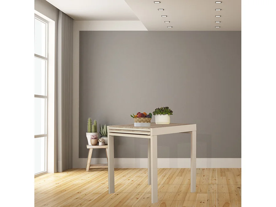 Tavolo bar Cucina 70x70 allungabile a 70x140 cm colore beige mod. SANREMO by Yelloo