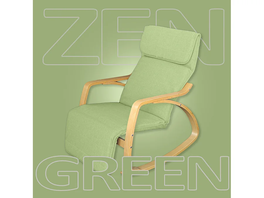 Fauteuil relax à bascule avec repose-pieds réglable mod. ZEN GREEN par Yelloo