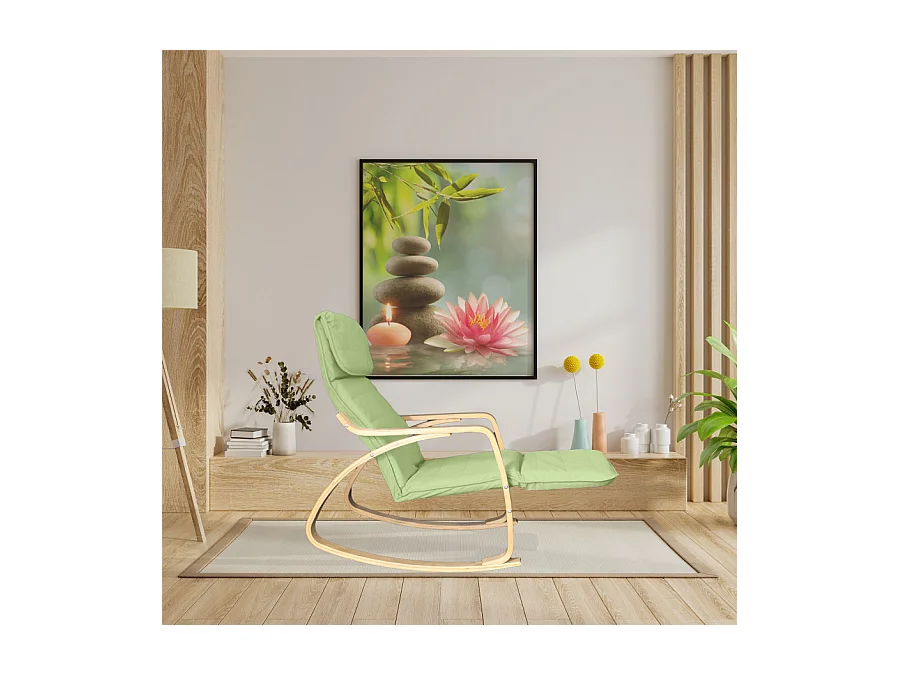 Fauteuil relax à bascule avec repose-pieds réglable mod. ZEN GREEN par Yelloo