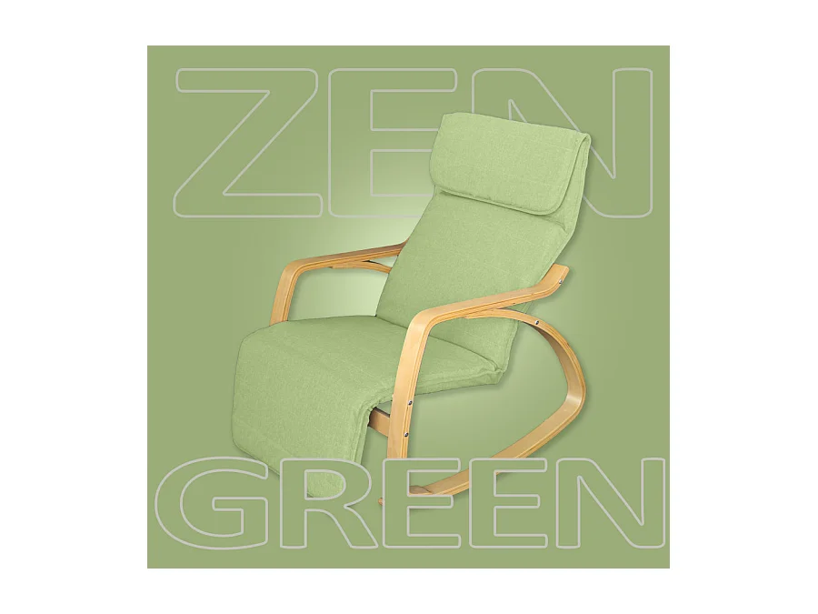 Poltrona relax sedia a dondolo con poggiapiedi regolabile mod. ZEN VERDE by Yelloo