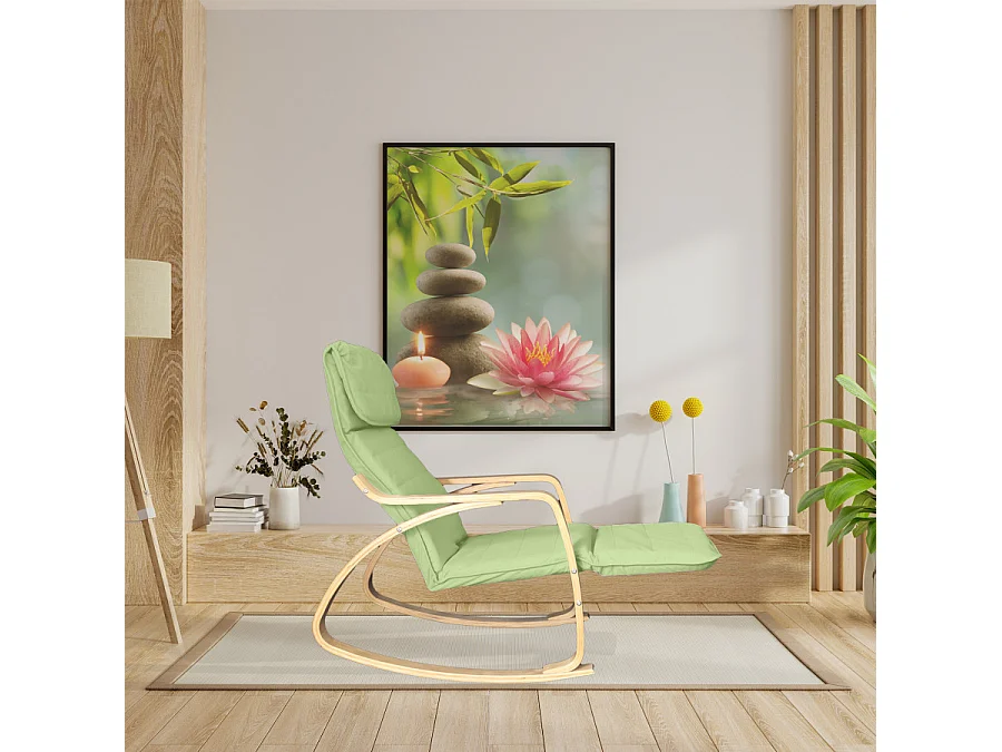 Fauteuil relax à bascule avec repose-pieds réglable mod. ZEN GREEN par Yelloo