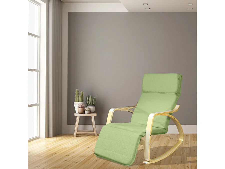 Fauteuil relax à bascule avec repose-pieds réglable mod. ZEN GREEN par Yelloo