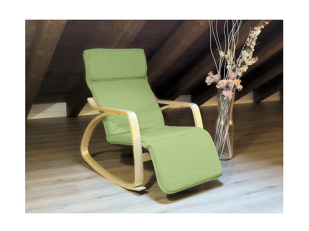 Fauteuil relax à bascule avec repose-pieds réglable mod. ZEN GREEN par Yelloo